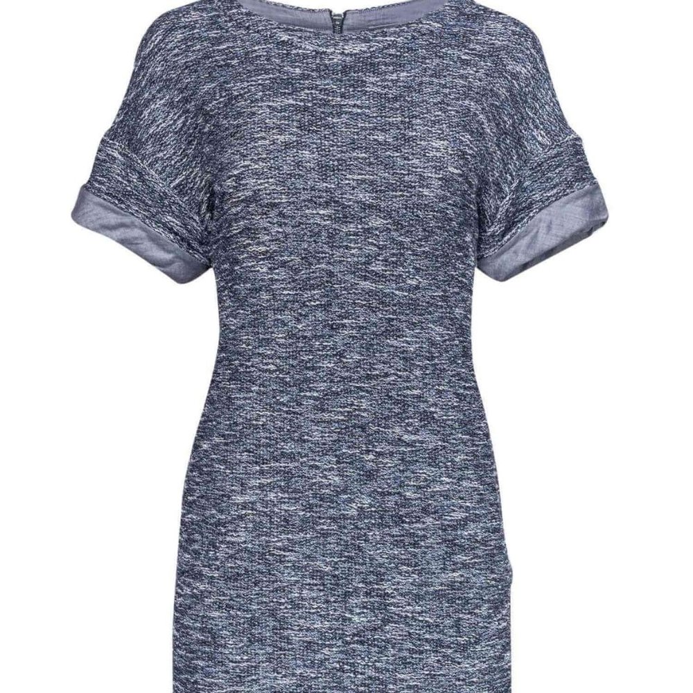 Vince Blue Knit Shift Dress Sz Large
